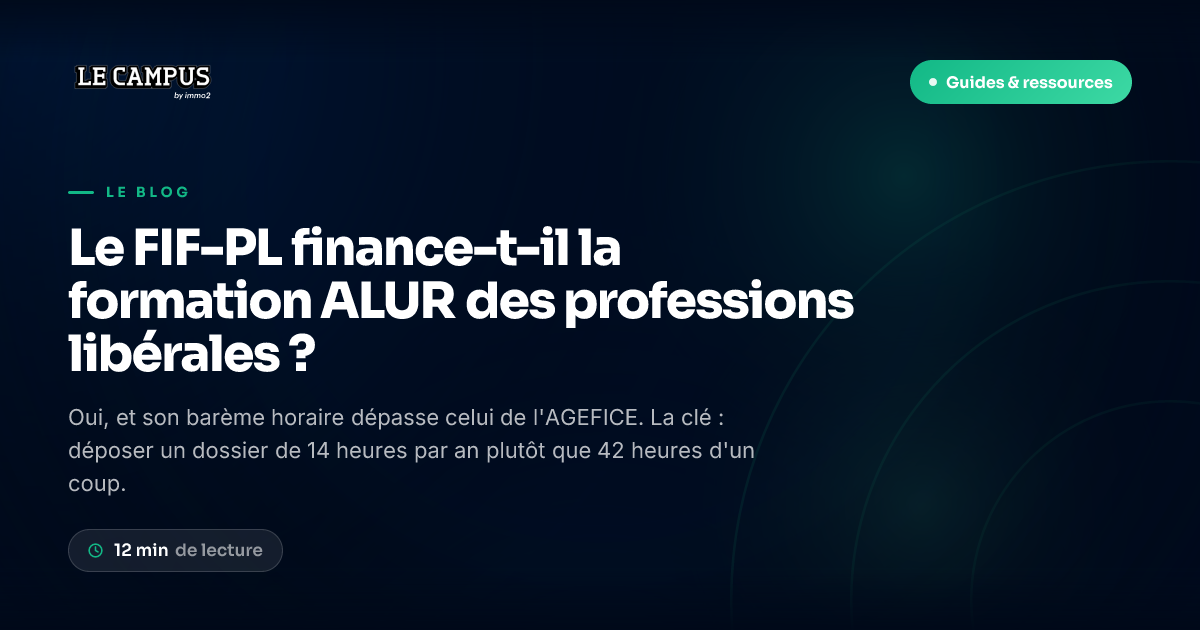 Le FIF-PL finance-t-il la formation ALUR des professions libérales ?